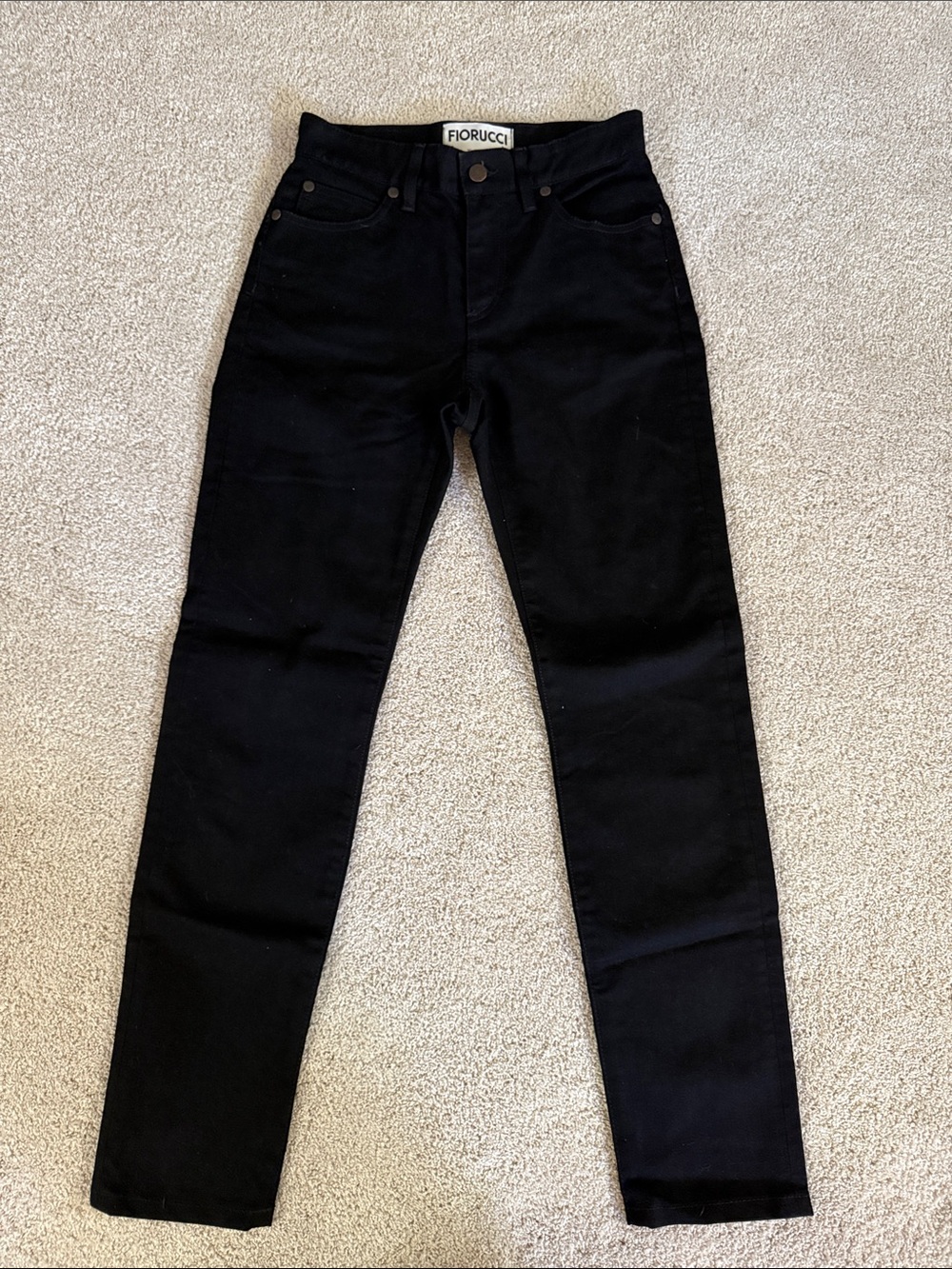 Fiorucci High-Rise Slim Straight Black Jeans
